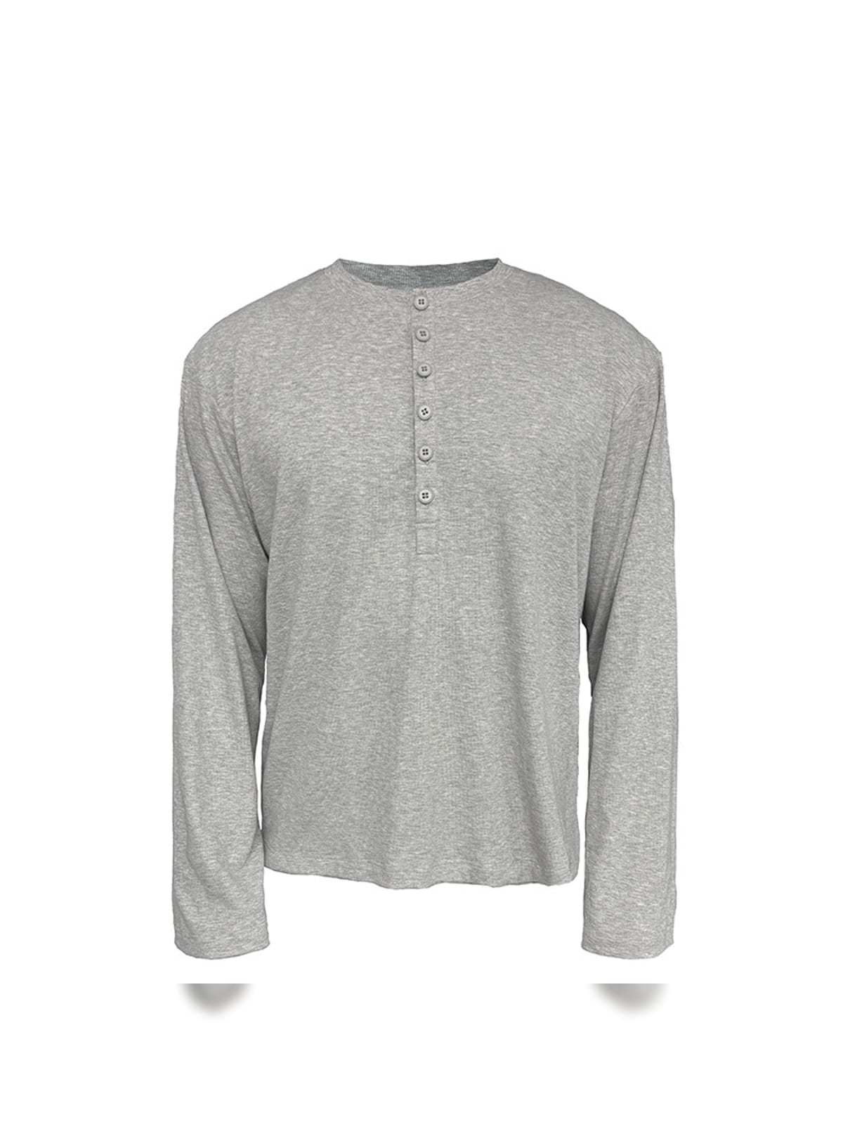 JCAESAR STUDIO Long Sleeve Rayon Blend Henley in Light Gray