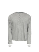 JCAESAR STUDIO Long Sleeve Rayon Blend Henley in Light Gray