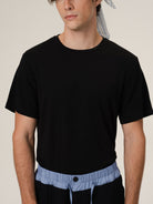Retro 21 Liquid Ammonia Cotton T Shirt in Black - On Male Model