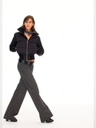 FaxCopyExpress Vintage Wash Cotton Jeans in Gray - On Female Model