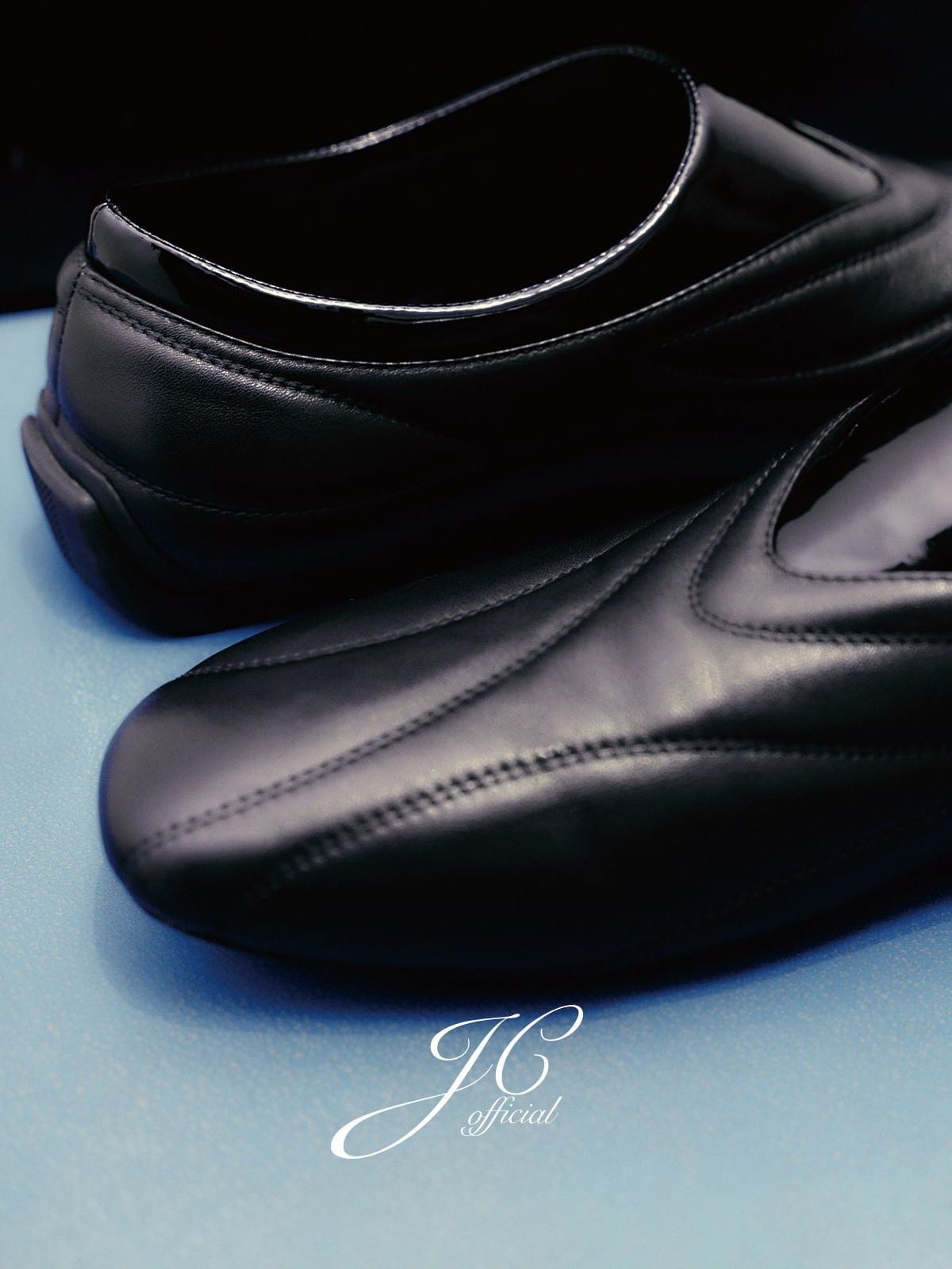 JCAESAR STUDIO Quilted Calfskin Racing Sneakers in Black - Detail