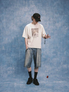 SOD Online Store Little Chester Graphic T Shirt in White - On Male Model