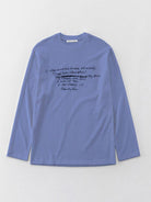 Random Piece Script Letter Print Cotton T Shirt in Blue