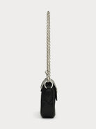 SMFK Small Leather Badge Chain Crossbody in Black