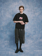SOD Vintage Washed Boxy T Shirt in Black - On Male Model