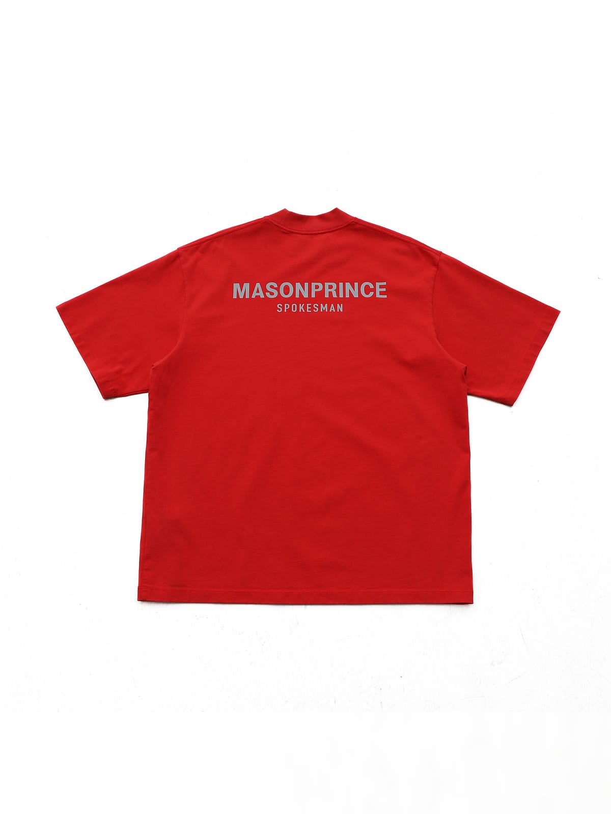 MASONPRINCE Reflective Logo Heavyweight Cotton T Shirt in Red