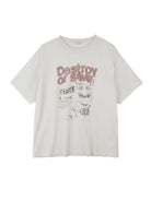 D5ove Vintage Peace Puppy Print T Shirt in White