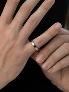 BLACKHEAD Two Tone Engraved Steel Ring in Yellow - On Model