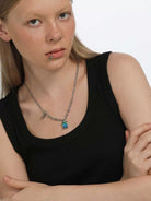 BLACKHEAD Gradient Tourmaline Pendant Necklace in Silver - On Female Model