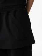 BLINDNOPLAN Layered Cotton Blend Sweatpants in Black - On Model