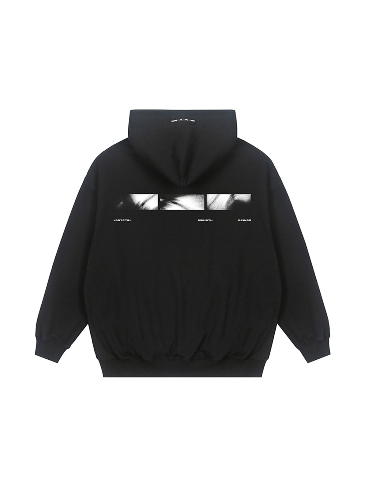 LOSTCTRL Logo Print Cotton Blend Hoodie in Black