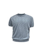 JCAESAR STUDIO Ice Silk Ribbed Hem T Shirt in Blue