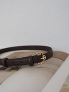 PANLULUPAN Cowhide Leather Pin Buckle Belt in Gray - Lifestyle