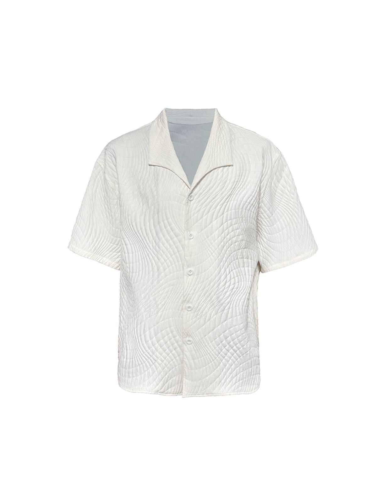 JCAESAR STUDIO Seagull Collar Leaf Jacquard Shirt in White