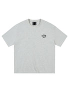 MEDM Letter Embroidery Cotton T Shirt in Gray