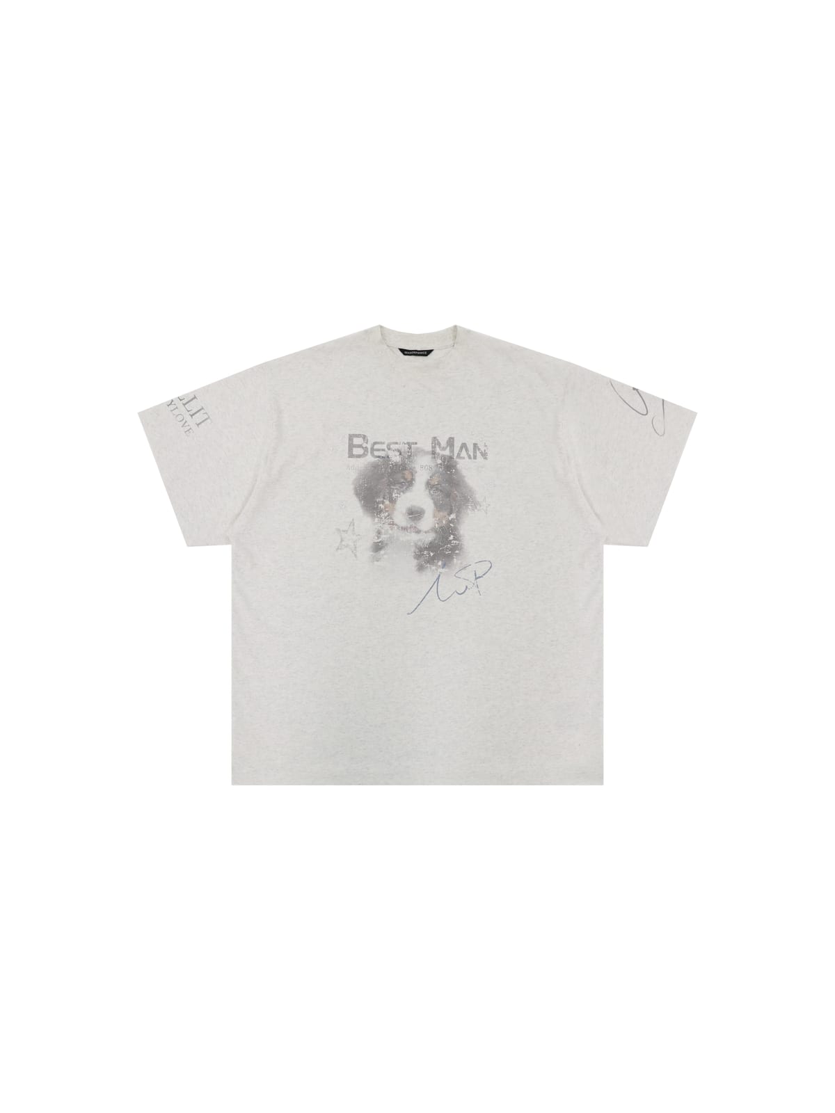 MASONPRINCE BESTMAN Puppy Graphic Cotton T Shirt in Gray