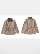 Retro 21 Wool Blend Contrast Collar Jacket in Khaki
