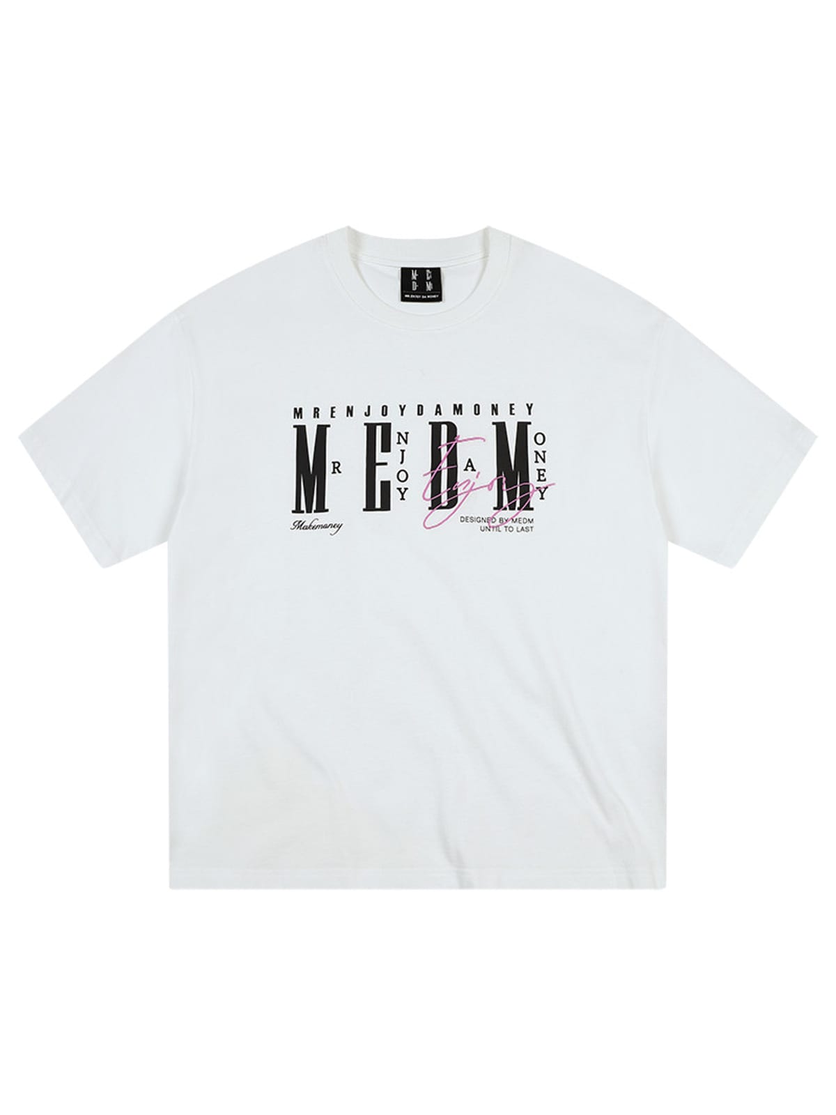 MEDM Vintage Logo Typography Cotton T Shirt in White