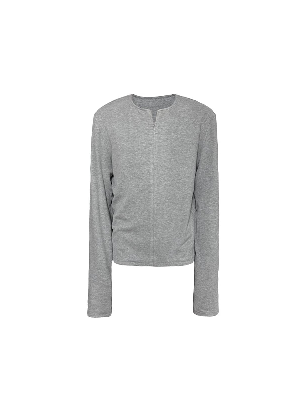 JCAESAR STUDIO Half Zip Lyocell Blend Long Sleeve Top in Gray