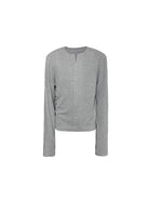 JCAESAR STUDIO Half Zip Lyocell Blend Long Sleeve Top in Gray