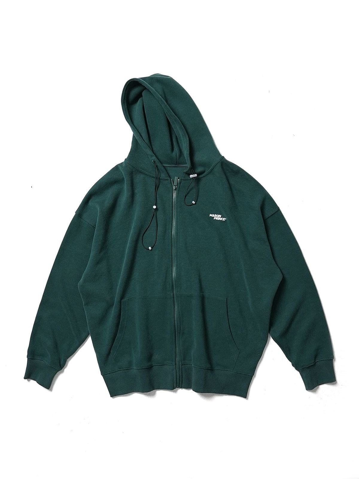 MASONPRINCE Cotton Blend Zip Up Hoodie in Green