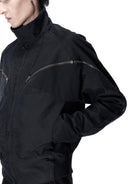 D5ove Multi Zipper Cotton Stand Collar Jacket in Black - On Male Model