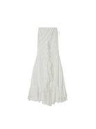 SweetChilling Ruffled High Low Maxi Skirt in White