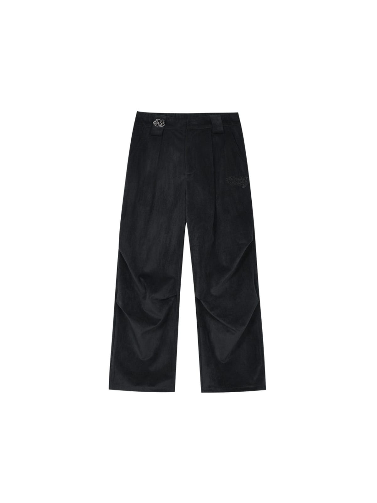 MEDM Wide Leg Parachute Cargo Pants in Black