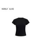 RARELY ALIKE Cotton Bowknot Crewneck T Shirt in Black