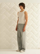 Retro 21 Air Layer Curved Leg Pants in Gray - On Male Model