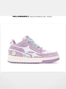 KILLWINNER Distressed Denim Low Top Sneakers in Purple