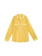 SIMPLE PROJECT Sheer Cotton Blend Organza Shirt in Yellow
