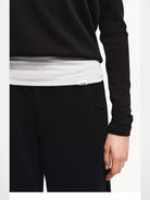 PUKI Layered Off Shoulder Sweatshirt in Black - Detail