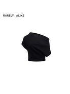 RARELY ALIKE Multi Way Wool Blend Knit Top in Black