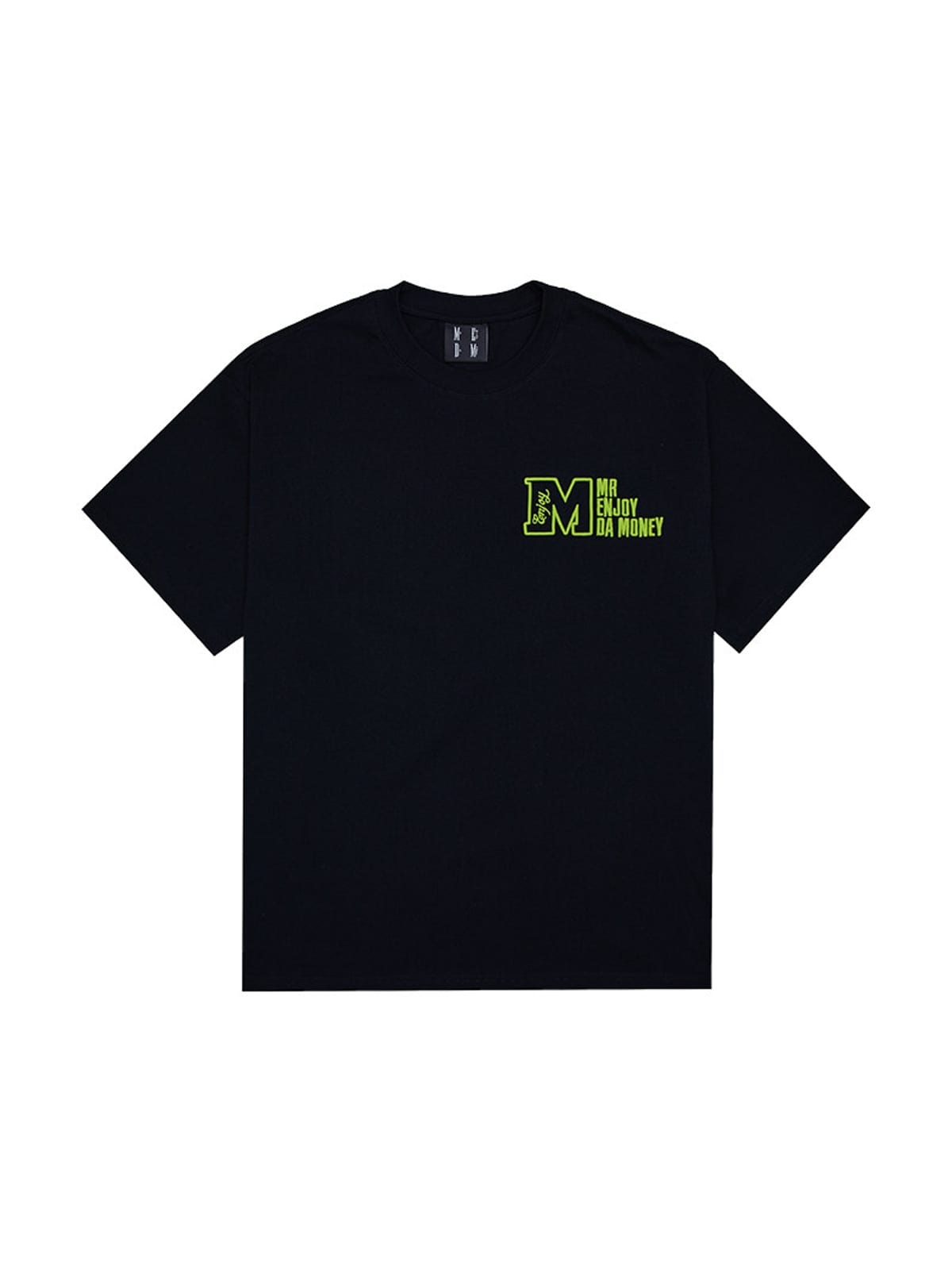 MEDM Half Sleeve Cotton Logo T Shirt in Black