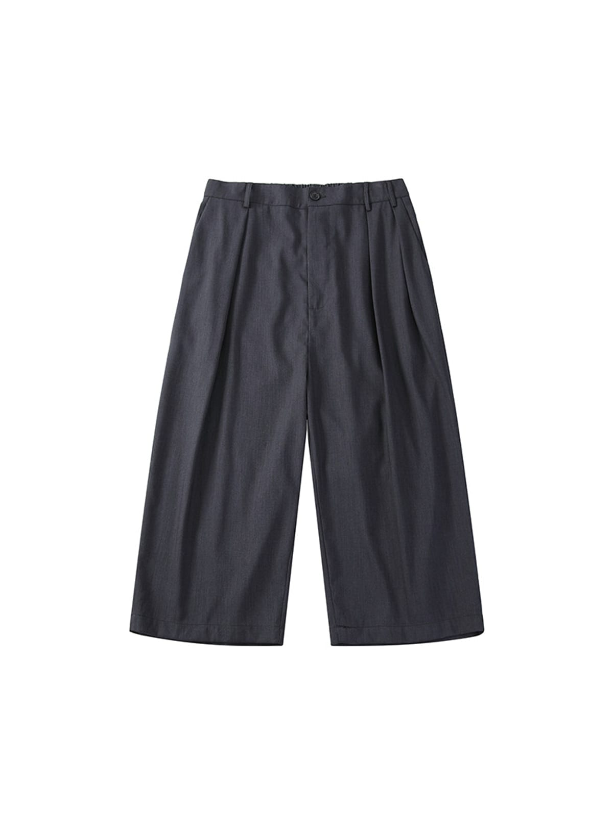SIMPLE PROJECT Pleated Cropped Wide Leg Trousers in Gray