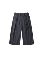 SIMPLE PROJECT Pleated Cropped Wide Leg Trousers in Gray