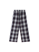 SweetChilling Plaid Cotton Lounge Pants in White