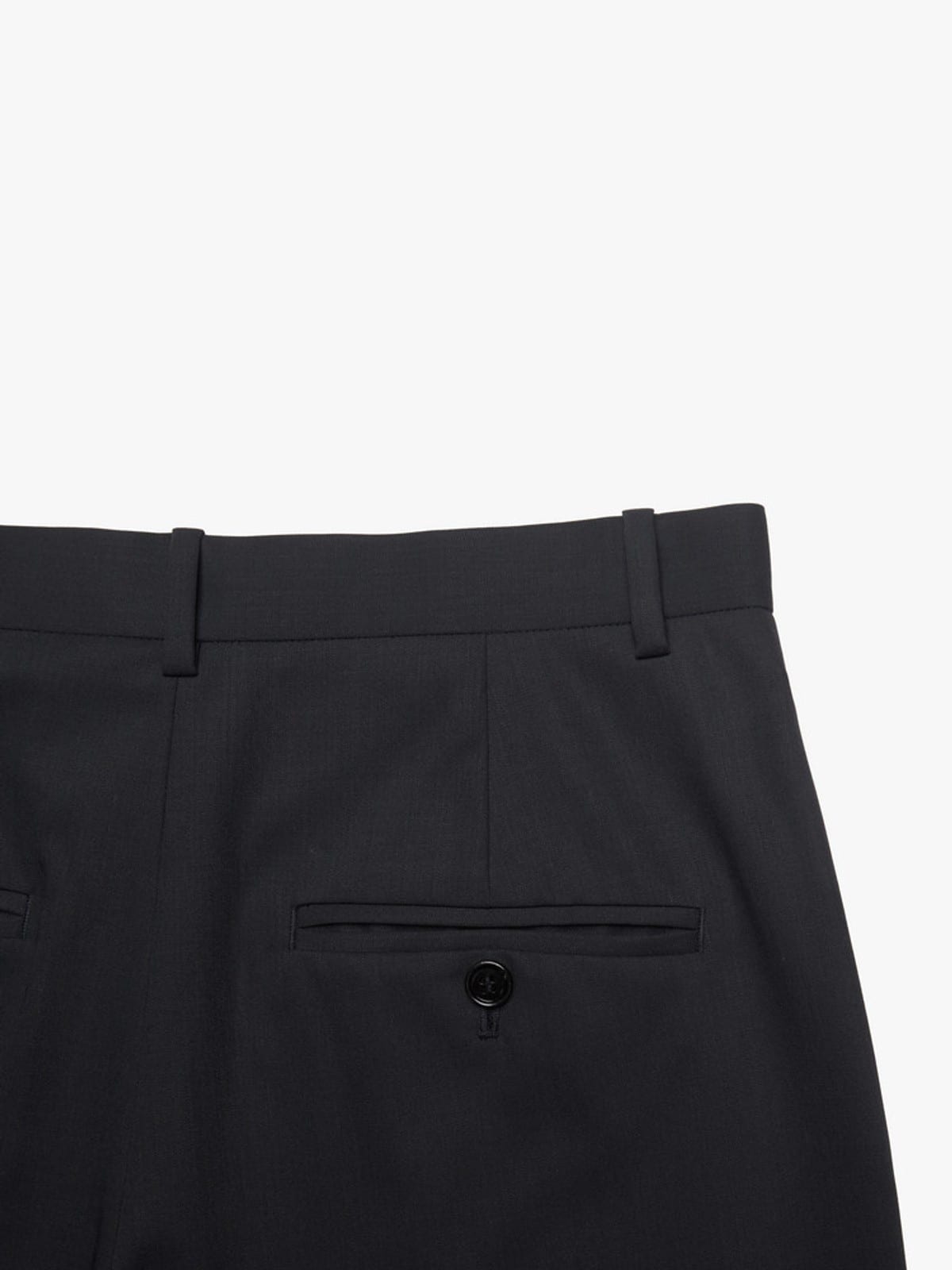 EDITION Merino Wool Micro Flare Trousers in Black - Detail