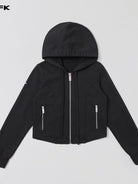 SMFK Cotton Blend Slim Zip Up Hoodie in Black