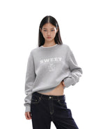 SweetChilling Layered Look Jacquard Crewneck Sweater in Gray - On Female Model