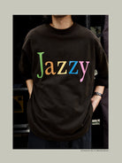 USAGE JZ Festival Graphic Cotton T Shirt in Black - On Male Model