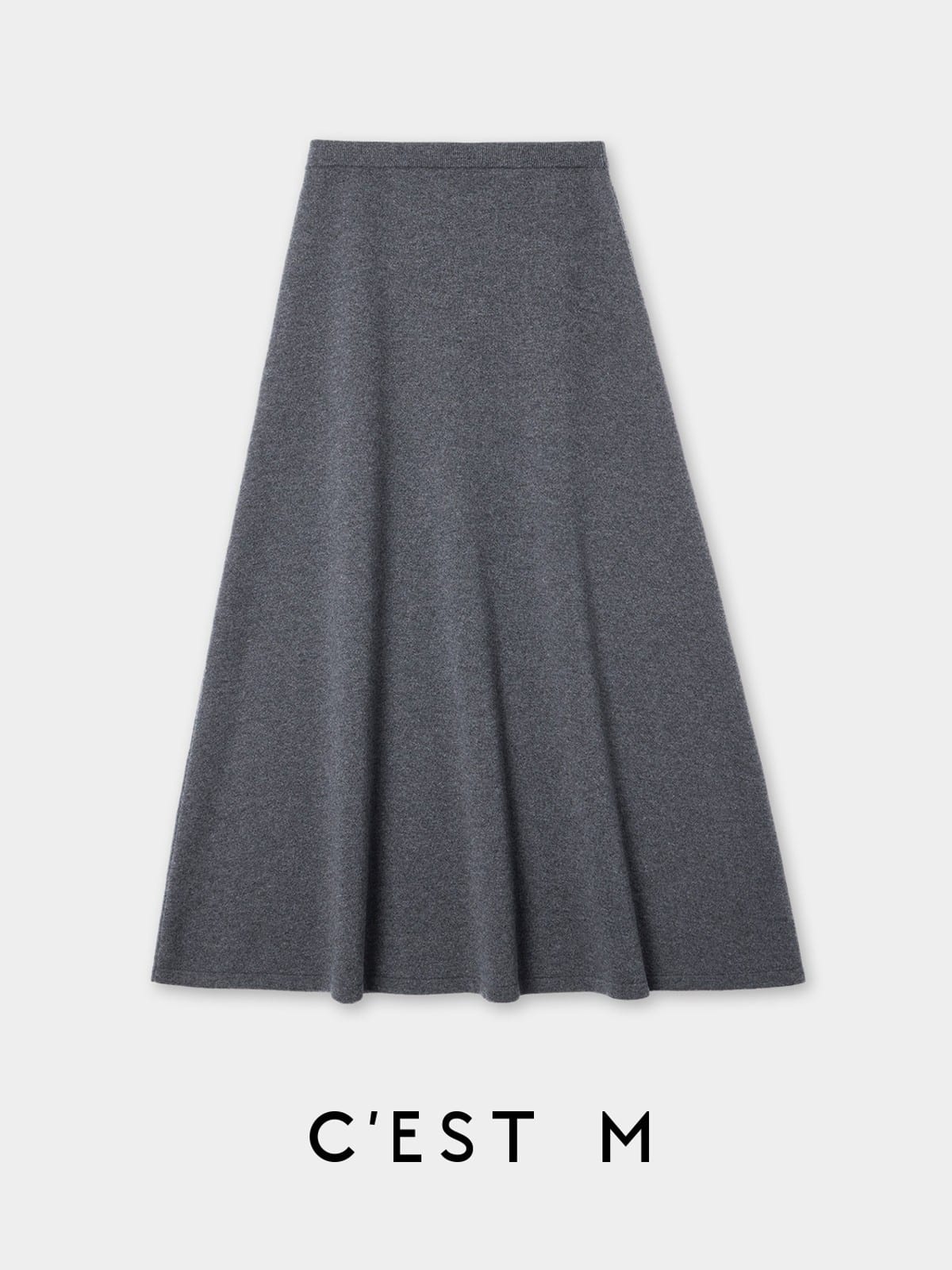 CEST M Half Zip Sweater A Line Skirt Set in Gray