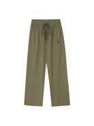 MEDM Lightweight Wide Leg Track Pants in Olive
