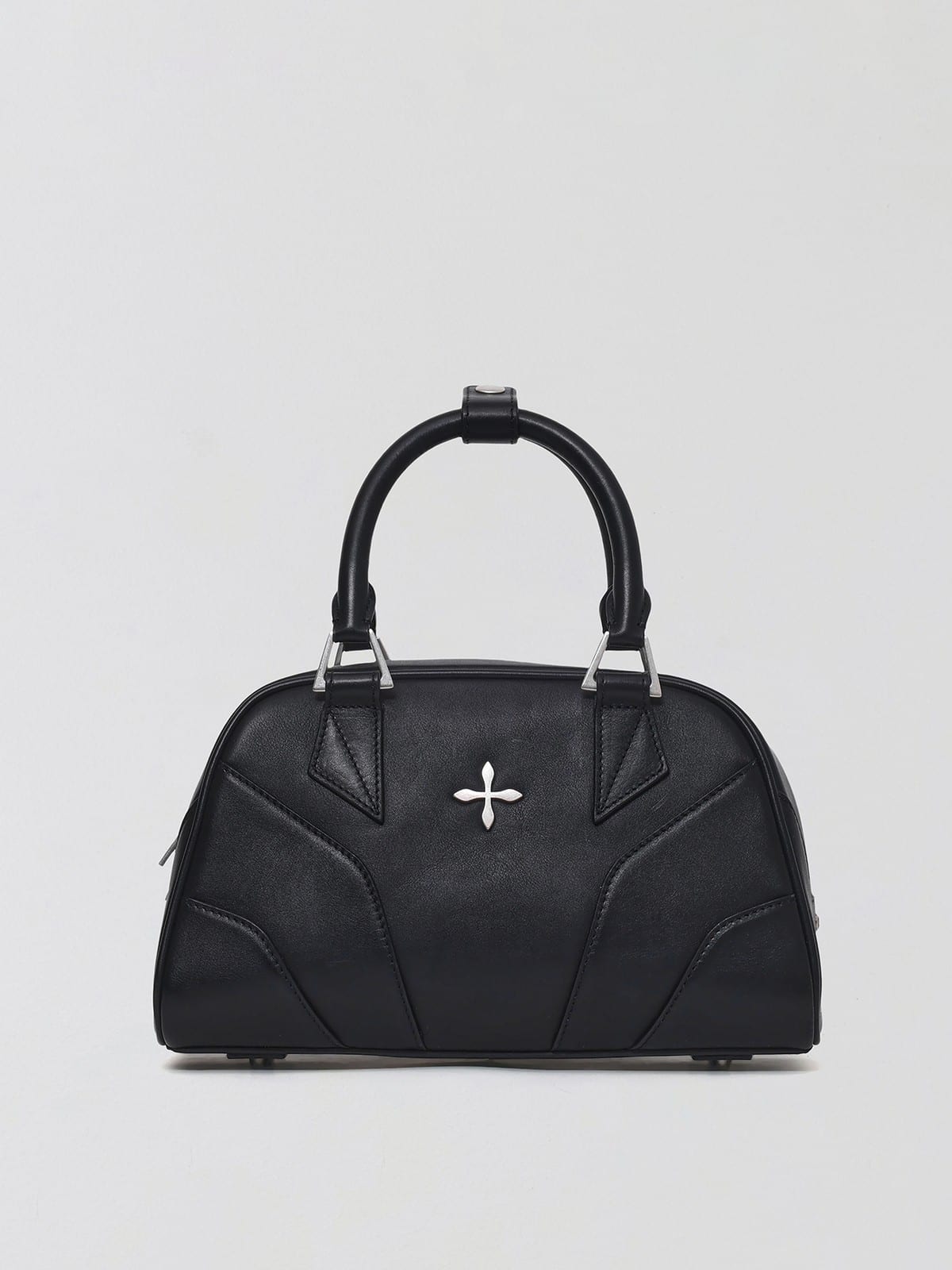 SMFK Phantom Leather Top Handle Bag in Black