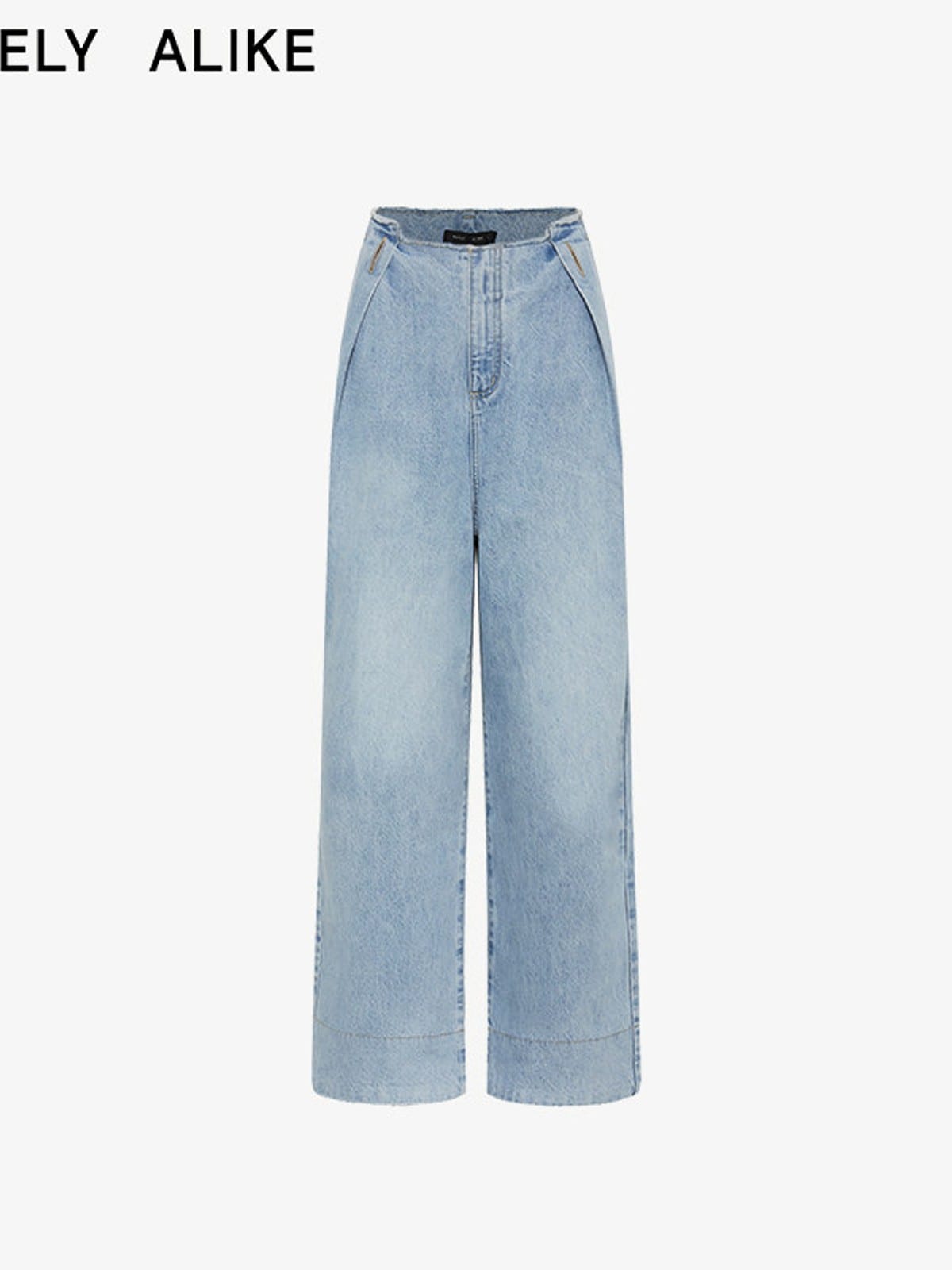 RARELY ALIKE Irregular Waist Wide Leg Jeans in Sky Blue