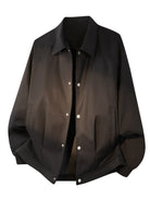 MEDM Collared Snap Front Jacket in Black