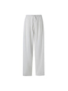 ROYA Linen Blend Drawstring Trousers in Gray