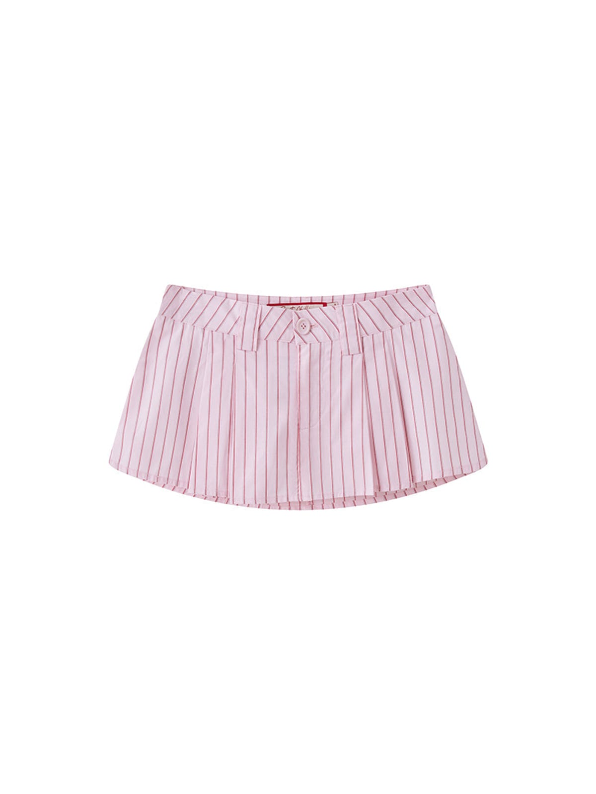 SweetChilling Striped Pleated Mini Skirt in Pink