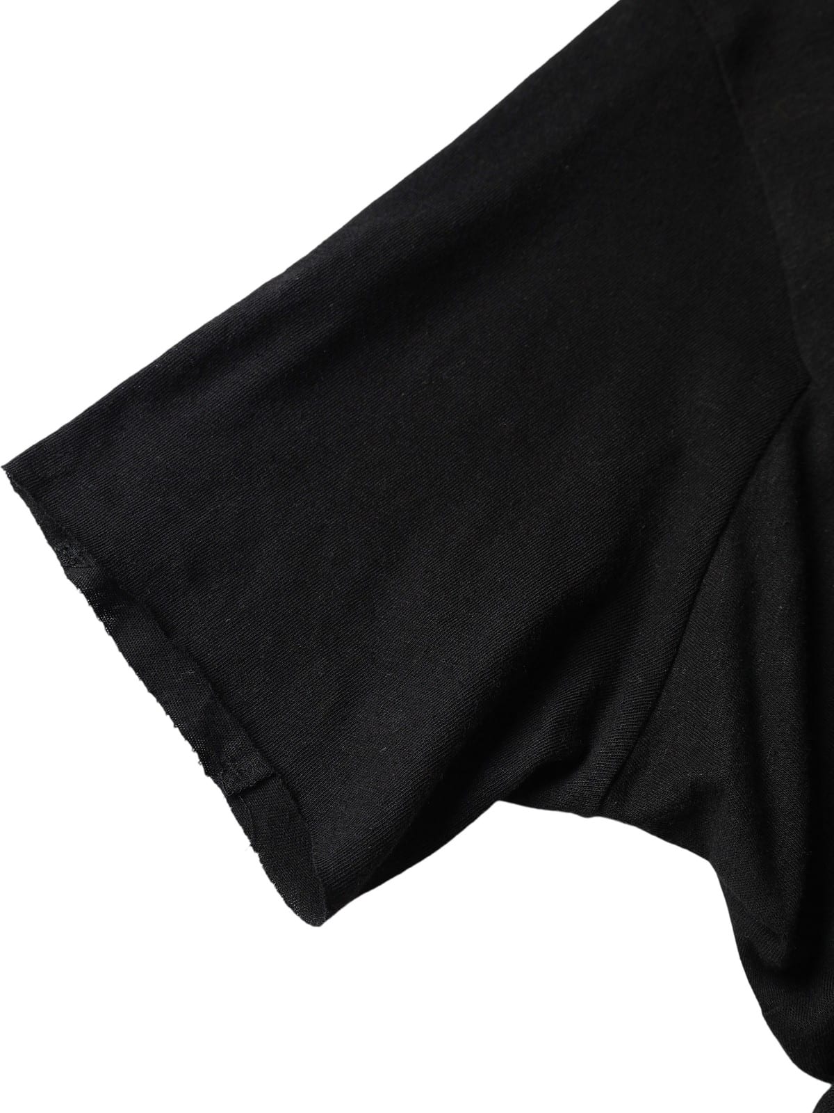 D5ove Irregular Linen Cotton T Shirt in Black - Detail